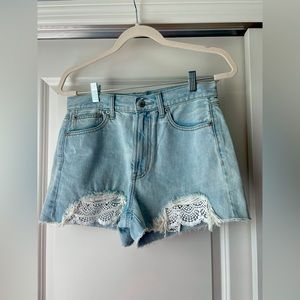 American Eagle Mom High Waisted Denim Shorts